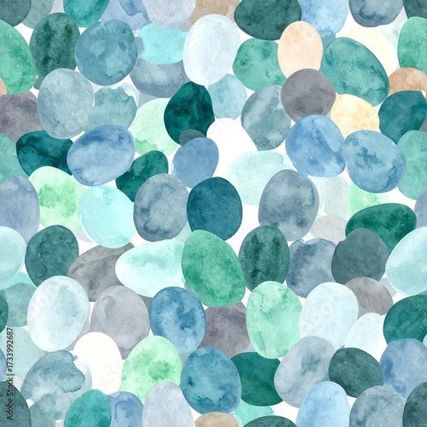 Fototapeta Watercolor Pebble Pattern Design (1)