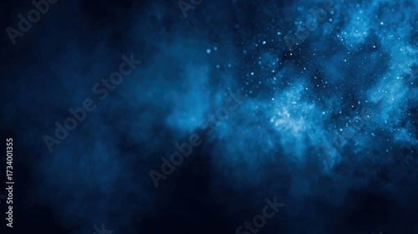 Fototapeta a starry night sky, a blurred deep cosmic indigo backdrop with elegant