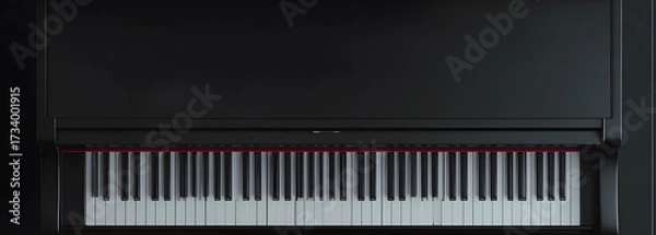 Fototapeta A horizontal top view of a piano is perfect for use as a banner.