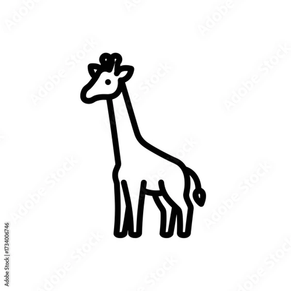 Fototapeta Giraffe icon outline style isolated on transparent background
