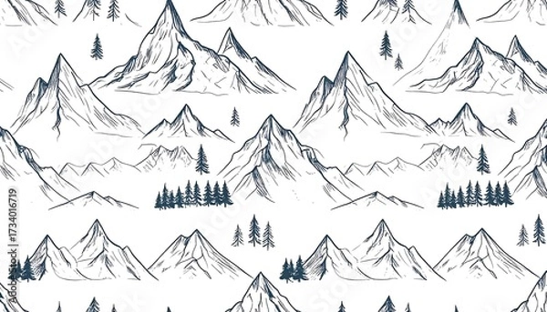 Fototapeta Mountain range pattern