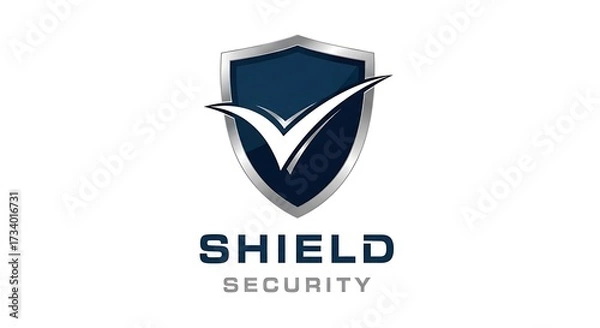 Fototapeta Shield Security Logo with Check Mark.