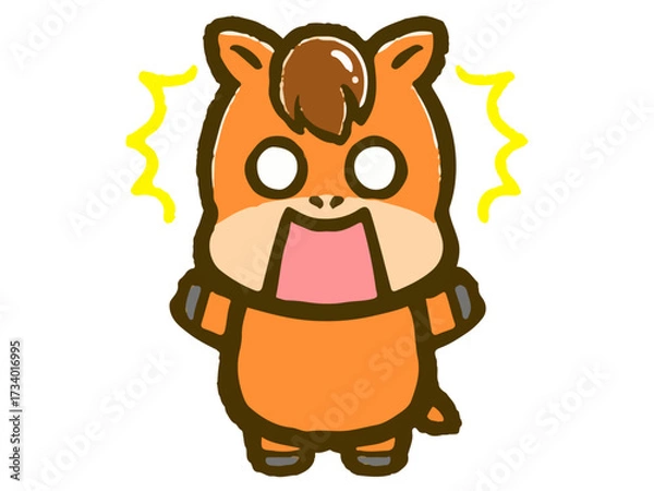 Obraz ビックリする馬の落書き風イラスト素材