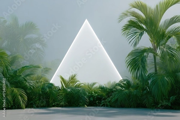 Fototapeta Mysterious triangle illuminates tranquil scene surrounded by lus