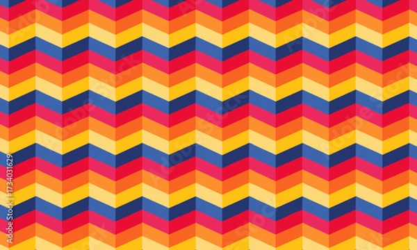 Fototapeta Vibrant Geometric Pattern with Vertical Chevron Stripes