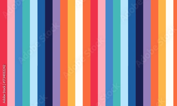 Fototapeta Colorful Seamless Pattern with Bold Vertical Stripes