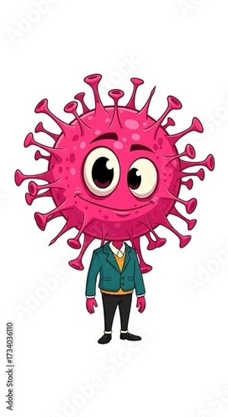 Obraz Cartoon Virus Character.