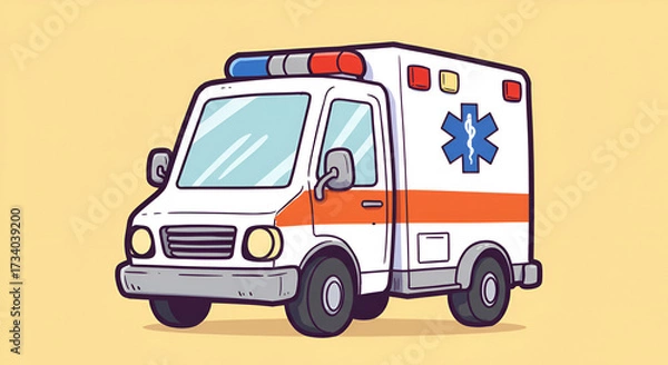 Obraz ambulance car vector illustration