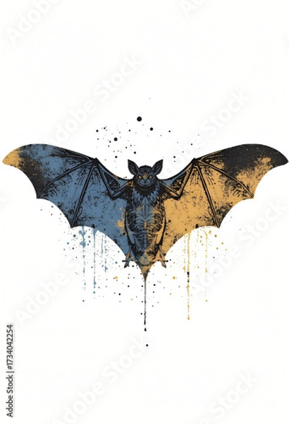 Fototapeta Dramatic Bat with Pigment Explosion and Contrast