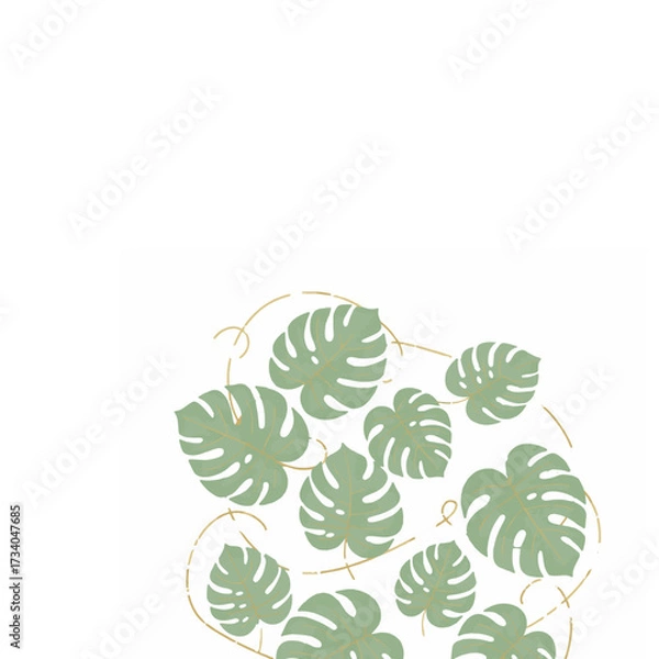 Fototapeta Pastel Monstera Pattern