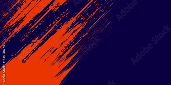 Fototapeta Abstract speed lines style orange color halftone banner design template. Vector illustration.