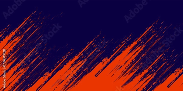 Fototapeta Abstract speed lines style orange color halftone banner design template. Vector illustration.