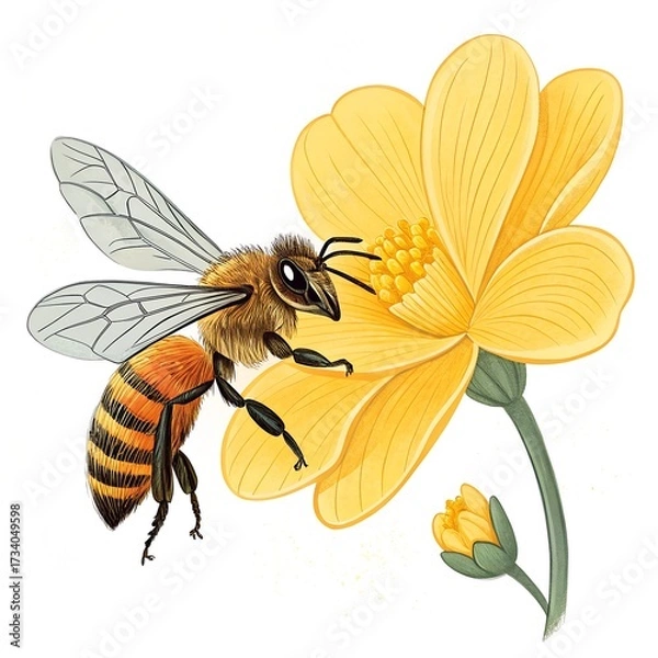 Obraz bee and flower