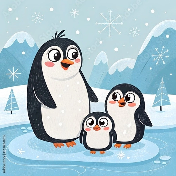 Obraz penguins on ice