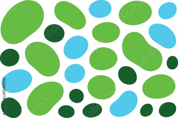 Fototapeta Vector set of flat organic shapes in light blue and green for modern design