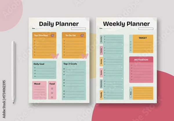 Fototapeta Smart Goal Planner Design Template Layout