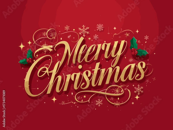 Obraz Merry Christmas Festive Typography