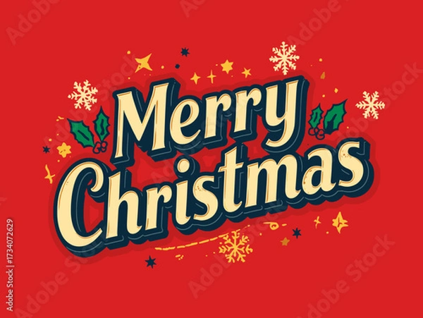Obraz Merry Christmas Festive Typography