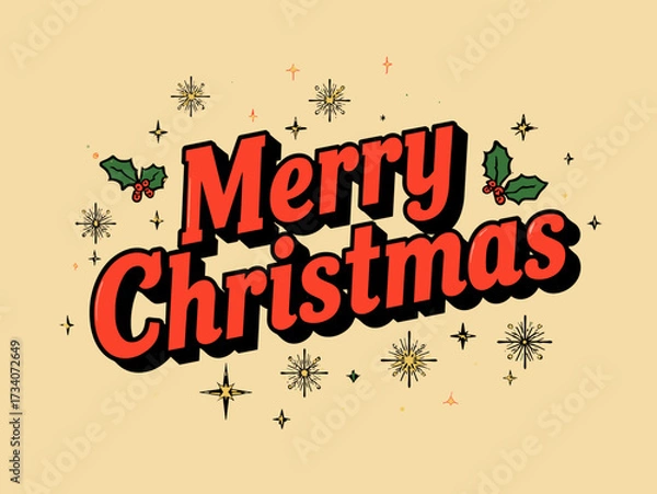 Obraz Merry Christmas Festive Typography