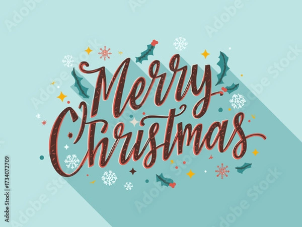 Obraz Merry Christmas Festive Typography