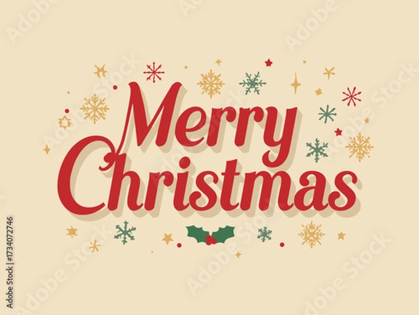 Obraz Merry Christmas Festive Typography