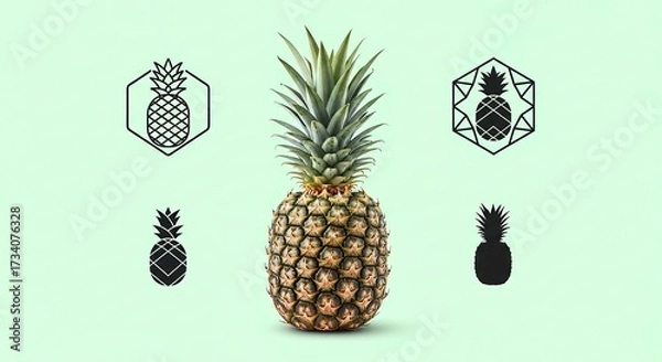 Obraz Pineapple graphic design collection