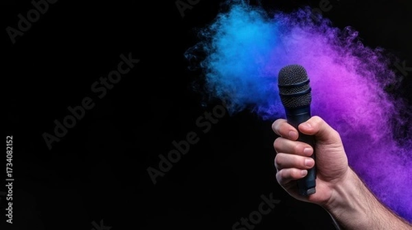 Fototapeta Vibrant Microphone Explosion