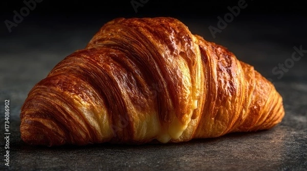 Fototapeta Close-up of a golden-brown croissant (12)