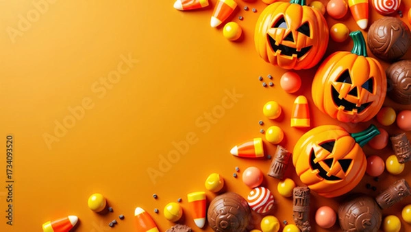 Obraz Pumpkin trio on candy blaze—elegant, sculptural, and pulsing with celebration, clarity, and poetic promise.
