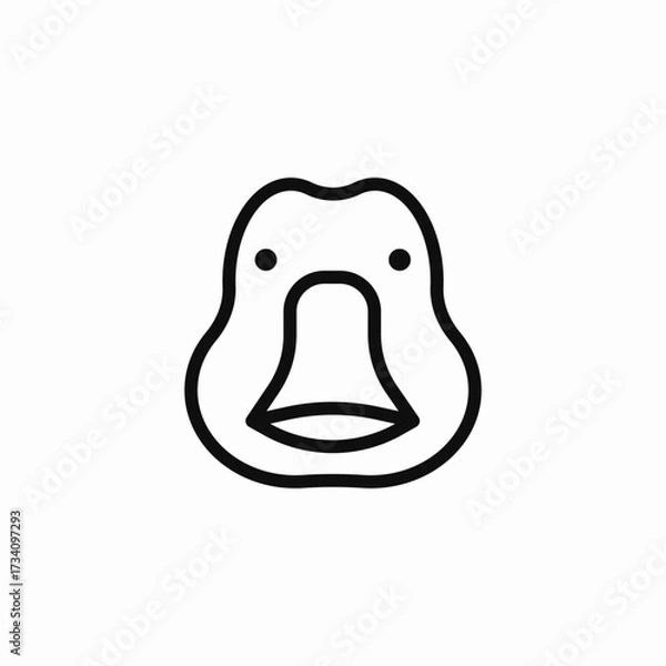 Obraz duck head face icon sign vector