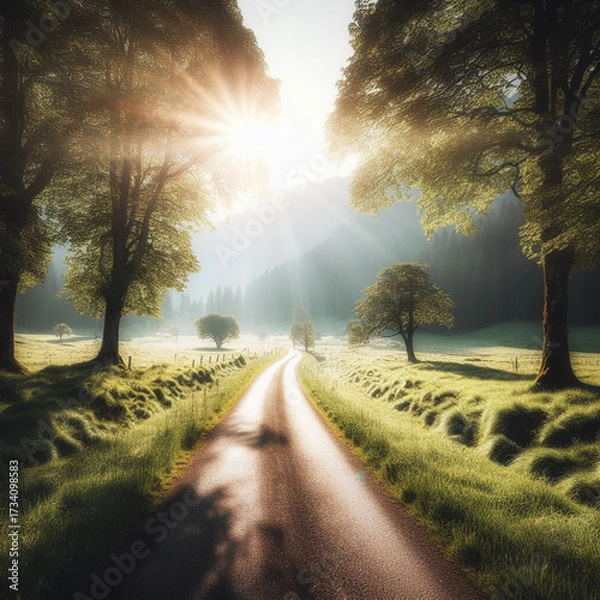 Obraz sunset in the forest