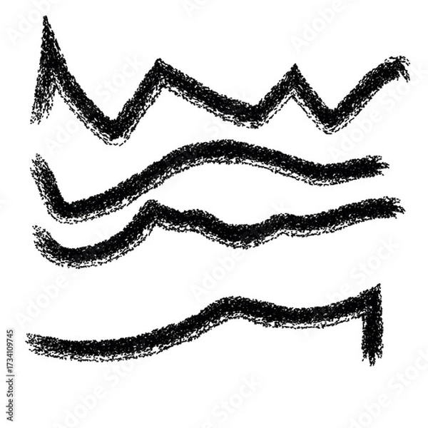 Fototapeta Abstract black wavy lines on, representing movement, energy, and fluidity in a minimalist artistic style