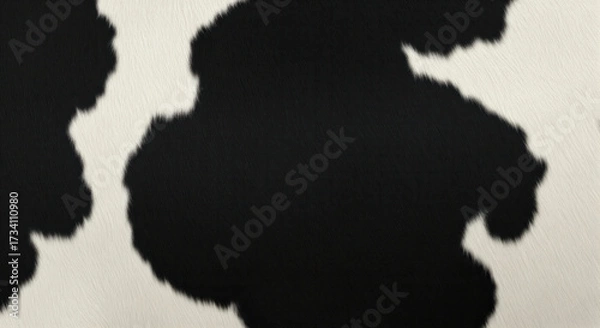 Fototapeta Realistic Seamless Black and White Cowhide Fur Pattern, Capturin