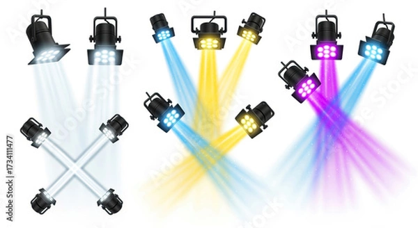 Fototapeta Dynamic Stage Lighting Effects: Realistic Spotlights with Vibran