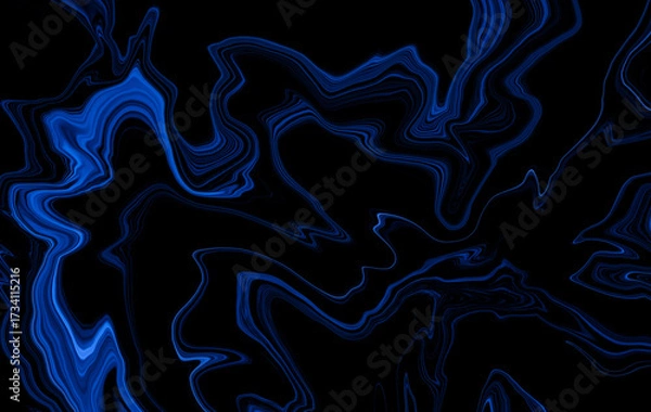 Fototapeta Marble rock texture blue ink pattern liquid swirl paint black dark that is Illustration background for do ceramic counter tile white that is abstract waves skin wall luxurious art ideas concept.