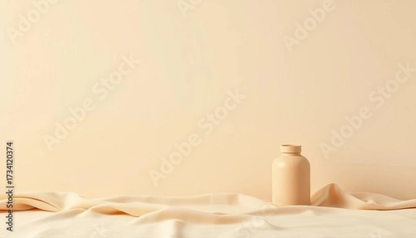 Fototapeta Subtle beige backdrop, ideal for product photography,   online shop,   simple