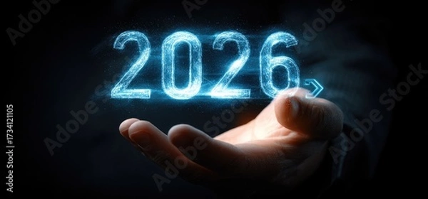 Obraz Holographic 2026 year displayed in a hand