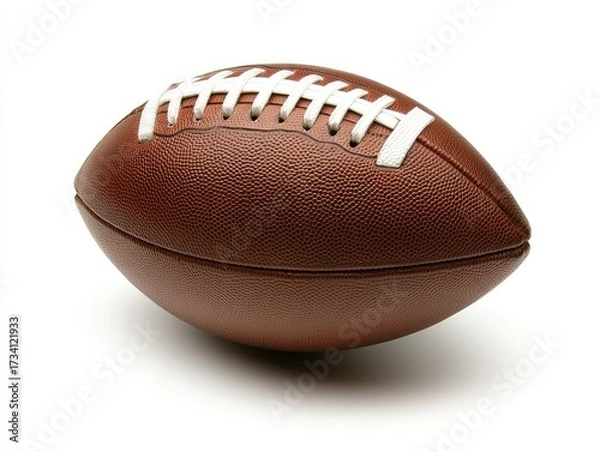 Obraz Close-up of a brown American football on white background