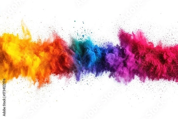 Obraz Colorful powder explosion on white background (1)