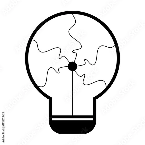 Obraz Creative Idea and Innovation Brain Lightbulb Line Icon