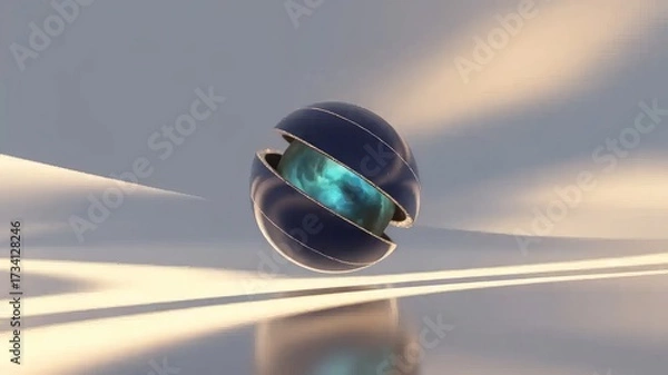 Fototapeta Abstract shiny blue cylinder pedestal podium. Sci-fi blue abstract room concept with circle glowing neon lighting. Vector rendering 3d shape, Product display presentation. Futuristic wall scene.

