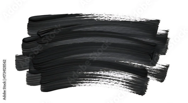 Obraz Bold black brush stroke texture on white background