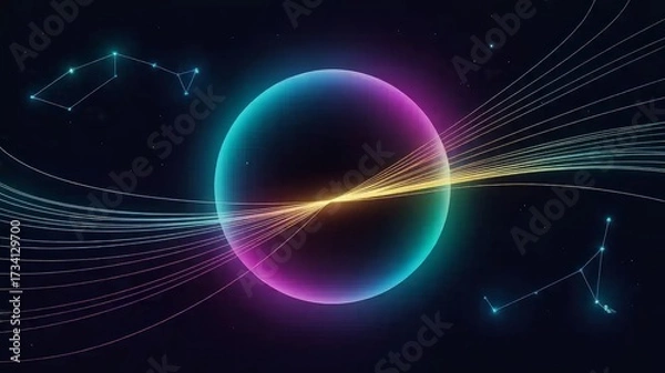 Fototapeta Abstract shiny blue cylinder pedestal podium. Sci-fi blue abstract room concept with circle glowing neon lighting. Vector rendering 3d shape, Product display presentation. Futuristic wall scene.

