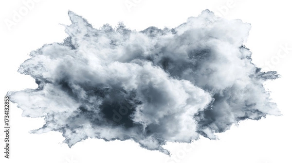 Fototapeta abstract white grey fluffy mist fog smoke curling isolated on white background