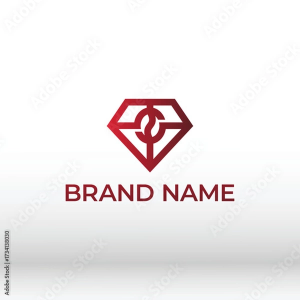 Fototapeta diamond coffee minimalist logo vector