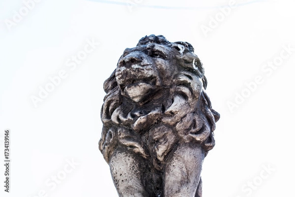 Obraz lion statue isolated on white