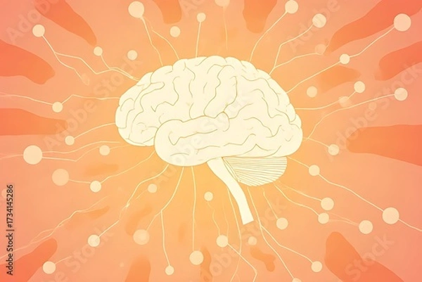 Fototapeta human brain vector illustration