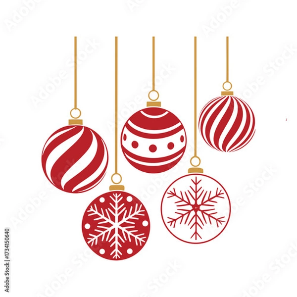 Obraz red christmas balls