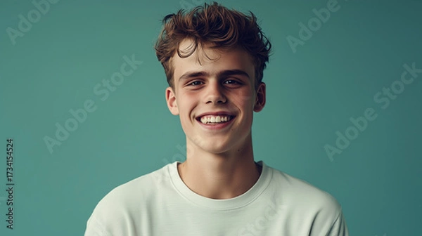 Obraz 爽やかに笑う少年のポートレート
