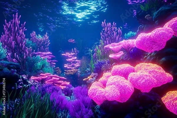 Fototapeta Explore the vibrant underwater world where coral glows in stunning colors